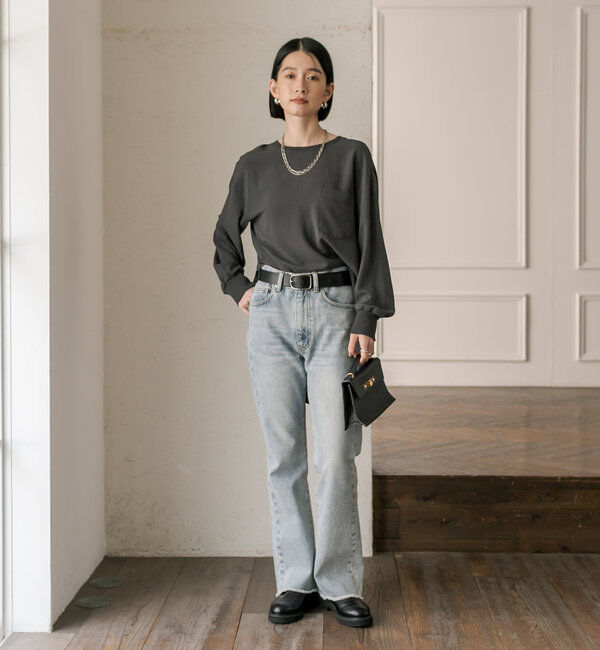  「【MONN.:. (モン)】フレアデニム」|デニム|