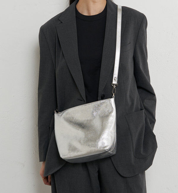  「ソフトレザーシンプルショルダーバッグ［silver］」|ショルダー・メッセンジャー|