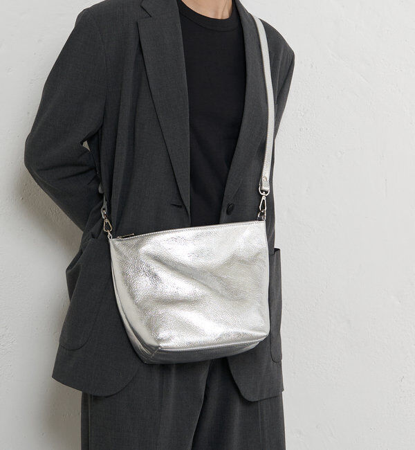  「ソフトレザーシンプルショルダーバッグ［silver］」|ショルダー・メッセンジャー|