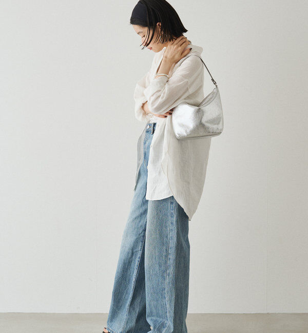  「ソフトレザーシンプルショルダーバッグ［silver］」|ショルダー・メッセンジャー|