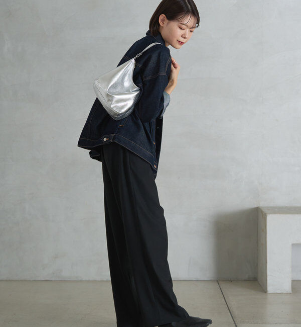  「ソフトレザーシンプルショルダーバッグ［silver］」|ショルダー・メッセンジャー|