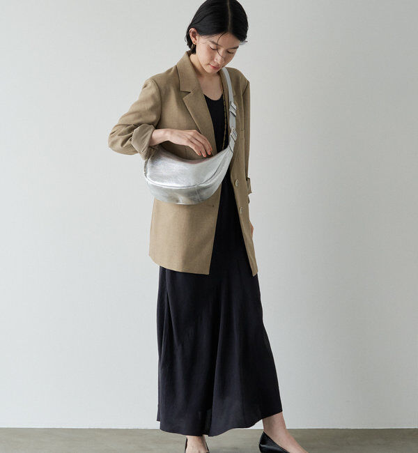  「ソフトレザーラウンドショルダーバッグ［silver］」|ショルダー・メッセンジャー|