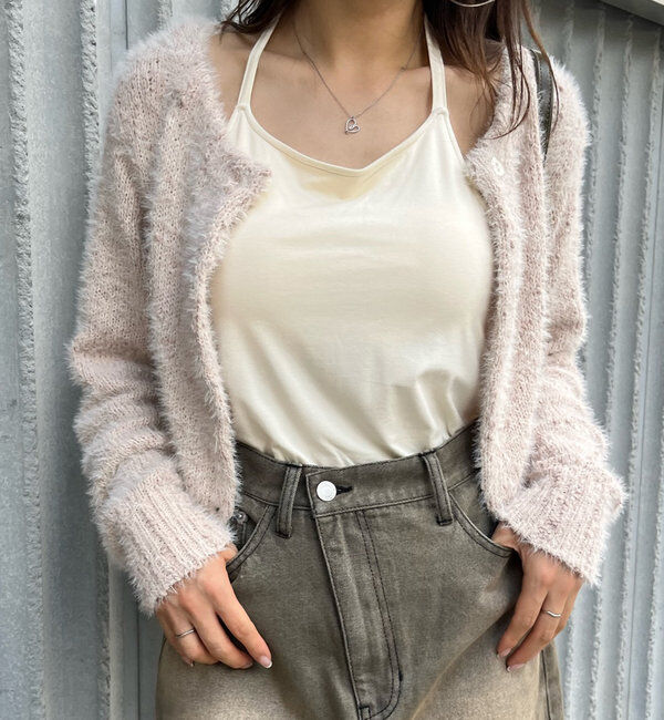  「[mline]ポコシャギーカーデ」|カーディガン|