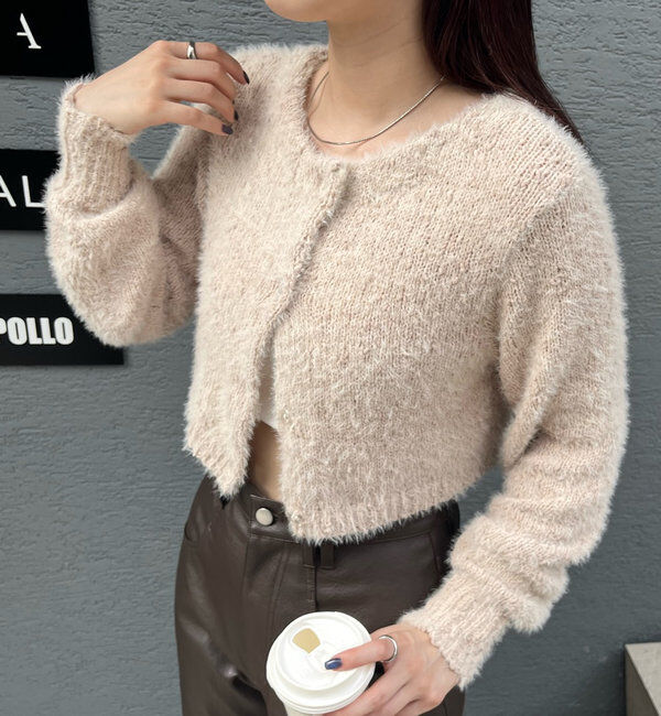  「[mline]ポコシャギーカーデ」|カーディガン|