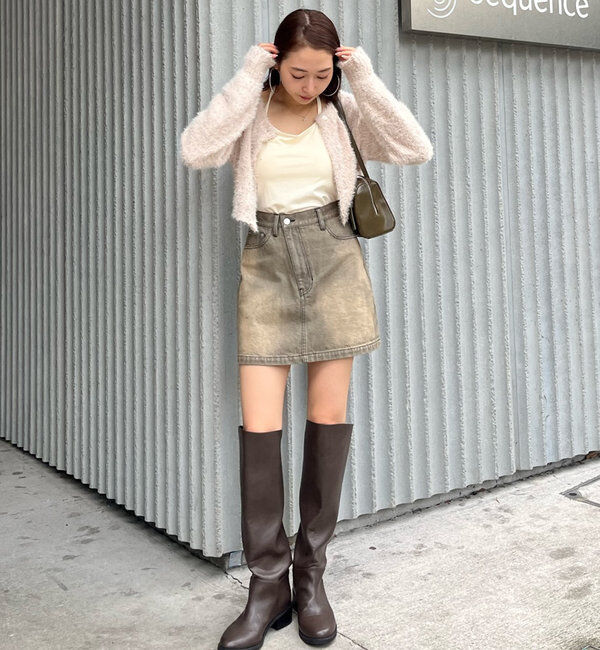  「[mline]ポコシャギーカーデ」|カーディガン|