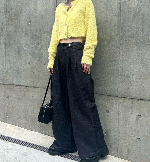  「[mline]ポコシャギーカーデ」|カーディガン|