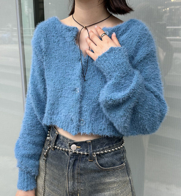  「[mline]ポコシャギーカーデ」|カーディガン|