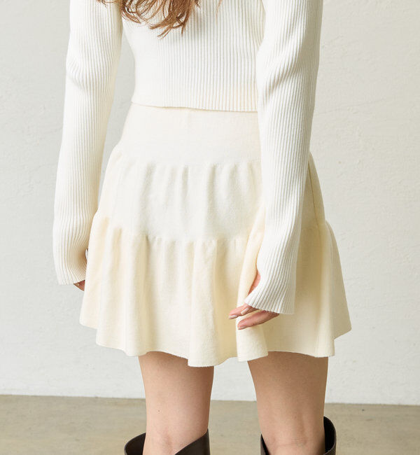  「[mline]ニットティアードミニスカート」|スカート|