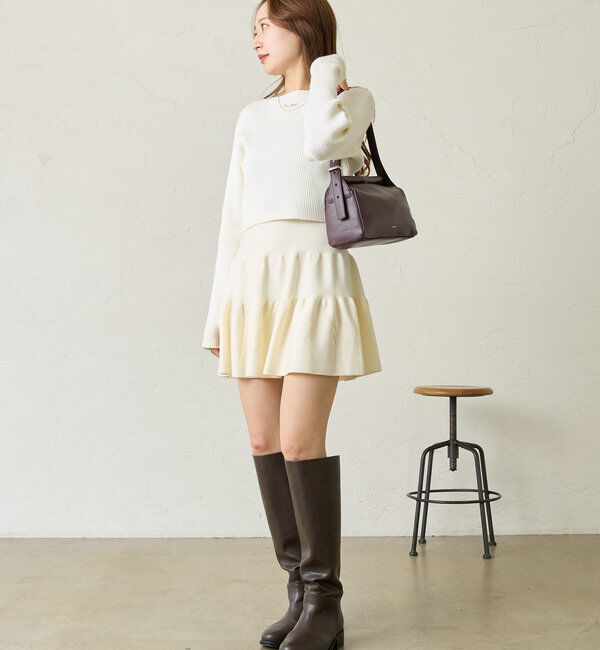  「[mline]ニットティアードミニスカート」|スカート|