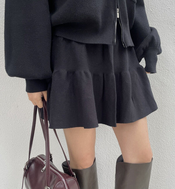  「[mline]ニットティアードミニスカート」|スカート|