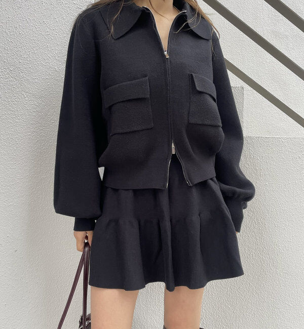  「[mline]ニットティアードミニスカート」|スカート|