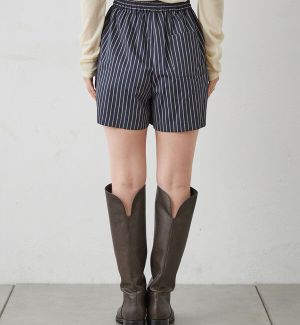  「[mline]ストライプショートパンツ」|チノ|