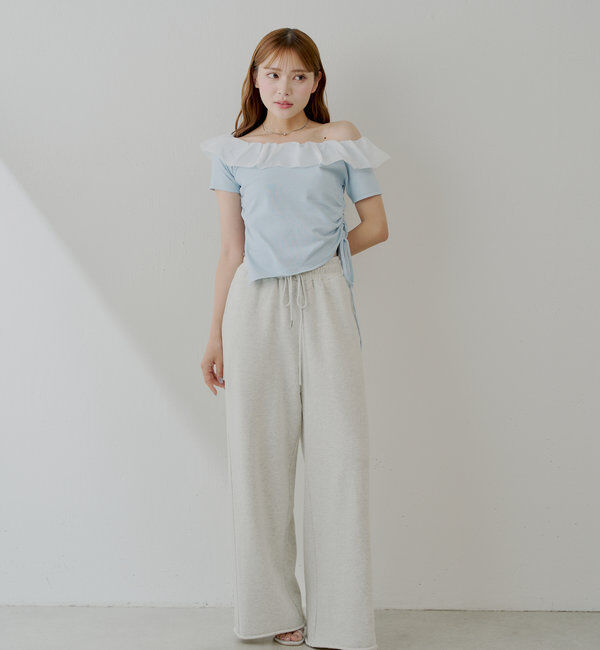  「バルーンフリルドッキングギャザーニット」|ニット・セーター|