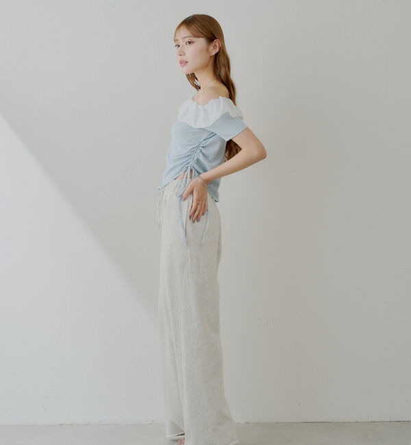  「バルーンフリルドッキングギャザーニット」|ニット・セーター|