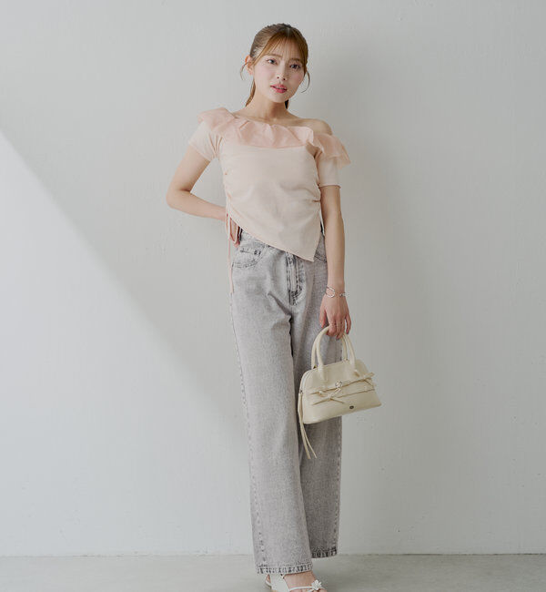  「バルーンフリルドッキングギャザーニット」|ニット・セーター|