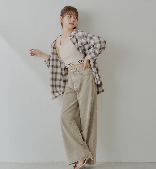  「【WEB限定/REVIVAL】裾ロゴクロップドタンクトップ」|キャミソール|