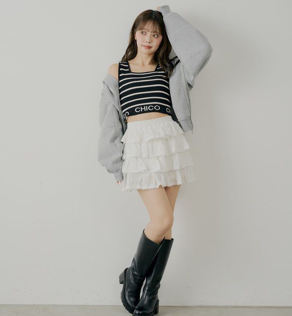  「【WEB限定/REVIVAL】裾ロゴクロップドタンクトップ」|キャミソール|