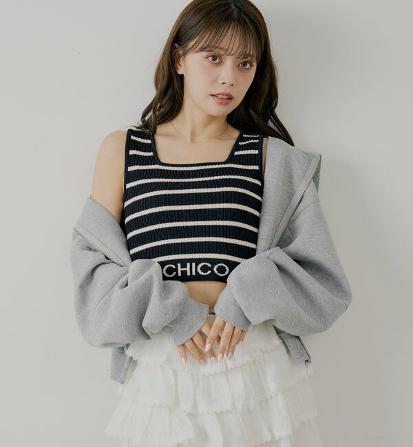  「【WEB限定/REVIVAL】裾ロゴクロップドタンクトップ」|キャミソール|