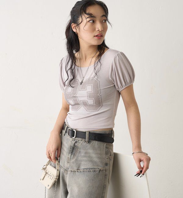  「ナンバリングパフスリーブTEE」|Tシャツ・カットソー|