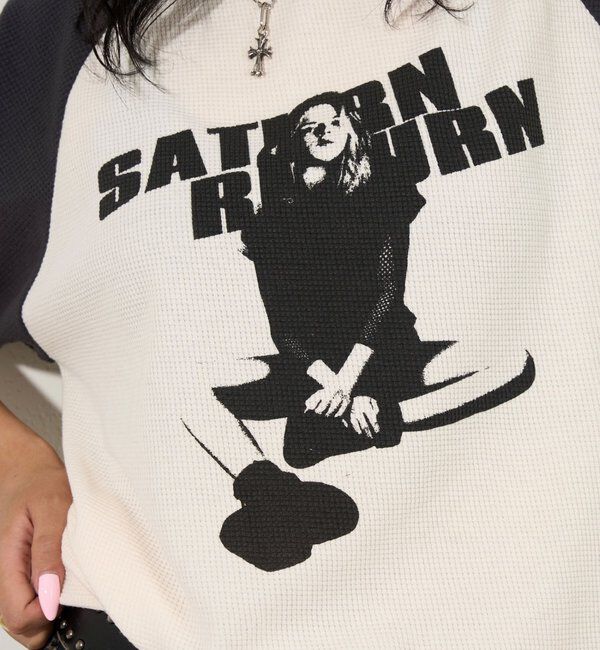  「シャーロットワッフルラグラン半袖 TEE」|Tシャツ・カットソー|