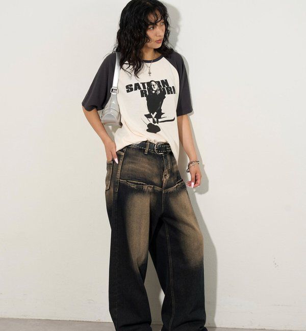  「シャーロットワッフルラグラン半袖 TEE」|Tシャツ・カットソー|