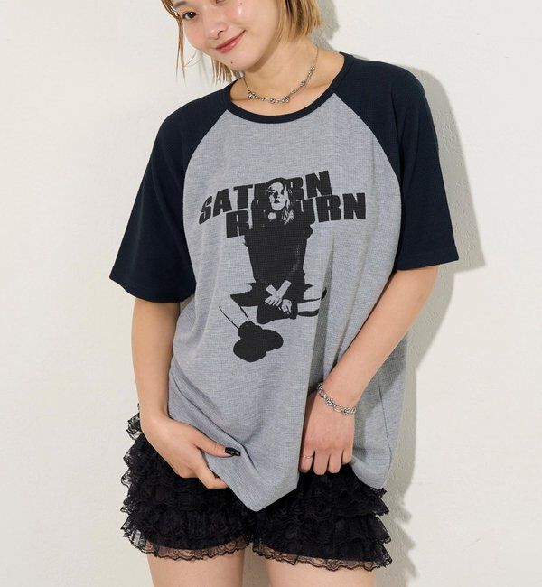  「シャーロットワッフルラグラン半袖 TEE」|Tシャツ・カットソー|