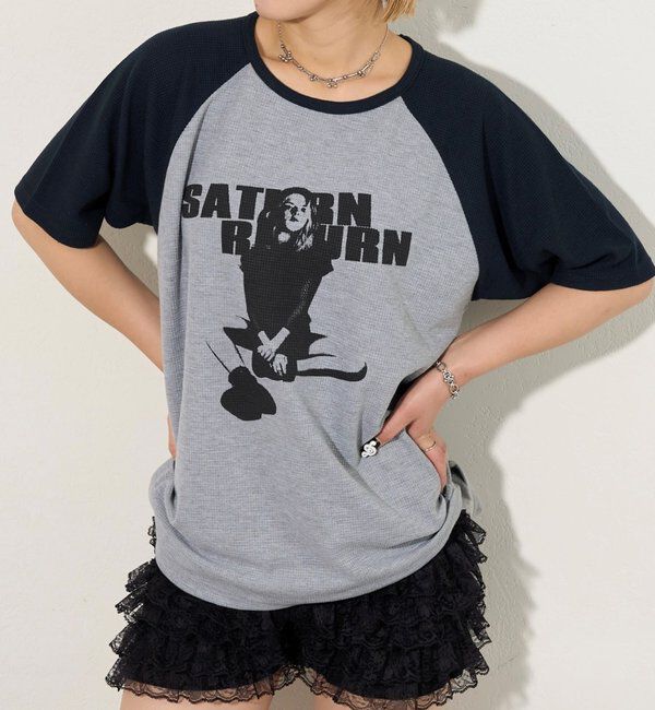  「シャーロットワッフルラグラン半袖 TEE」|Tシャツ・カットソー|