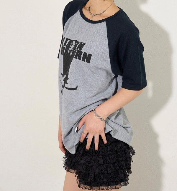  「シャーロットワッフルラグラン半袖 TEE」|Tシャツ・カットソー|