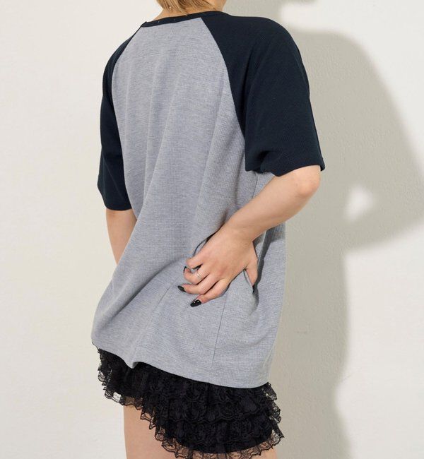  「シャーロットワッフルラグラン半袖 TEE」|Tシャツ・カットソー|