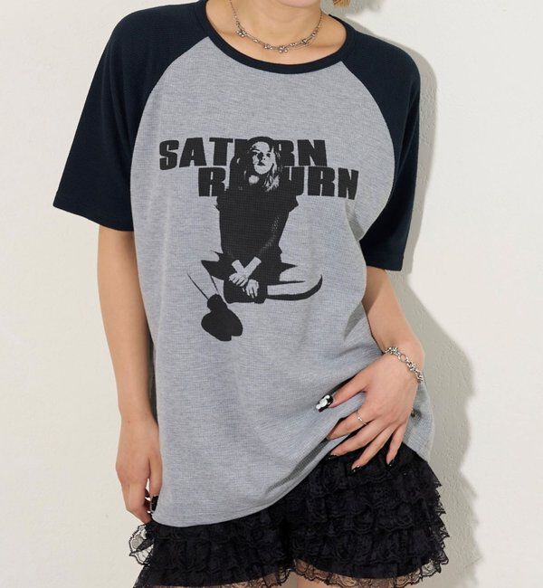  「シャーロットワッフルラグラン半袖 TEE」|Tシャツ・カットソー|