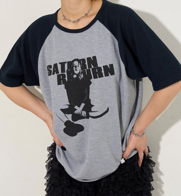  「シャーロットワッフルラグラン半袖 TEE」|Tシャツ・カットソー|