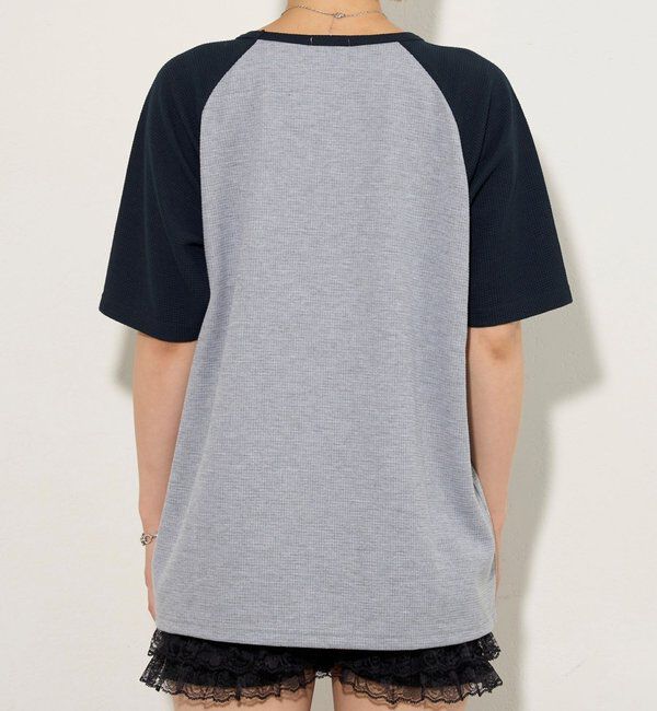  「シャーロットワッフルラグラン半袖 TEE」|Tシャツ・カットソー|