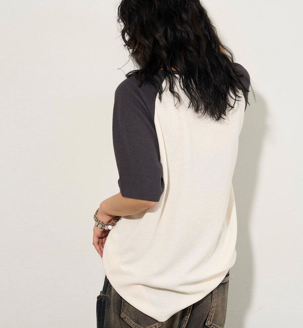  「シャーロットワッフルラグラン半袖 TEE」|Tシャツ・カットソー|