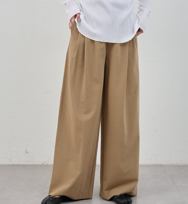  「【新色登場】【インフルエンサー＠tsuru00コラボ】3タックスラックスパンツ」|チノ|ベージュ