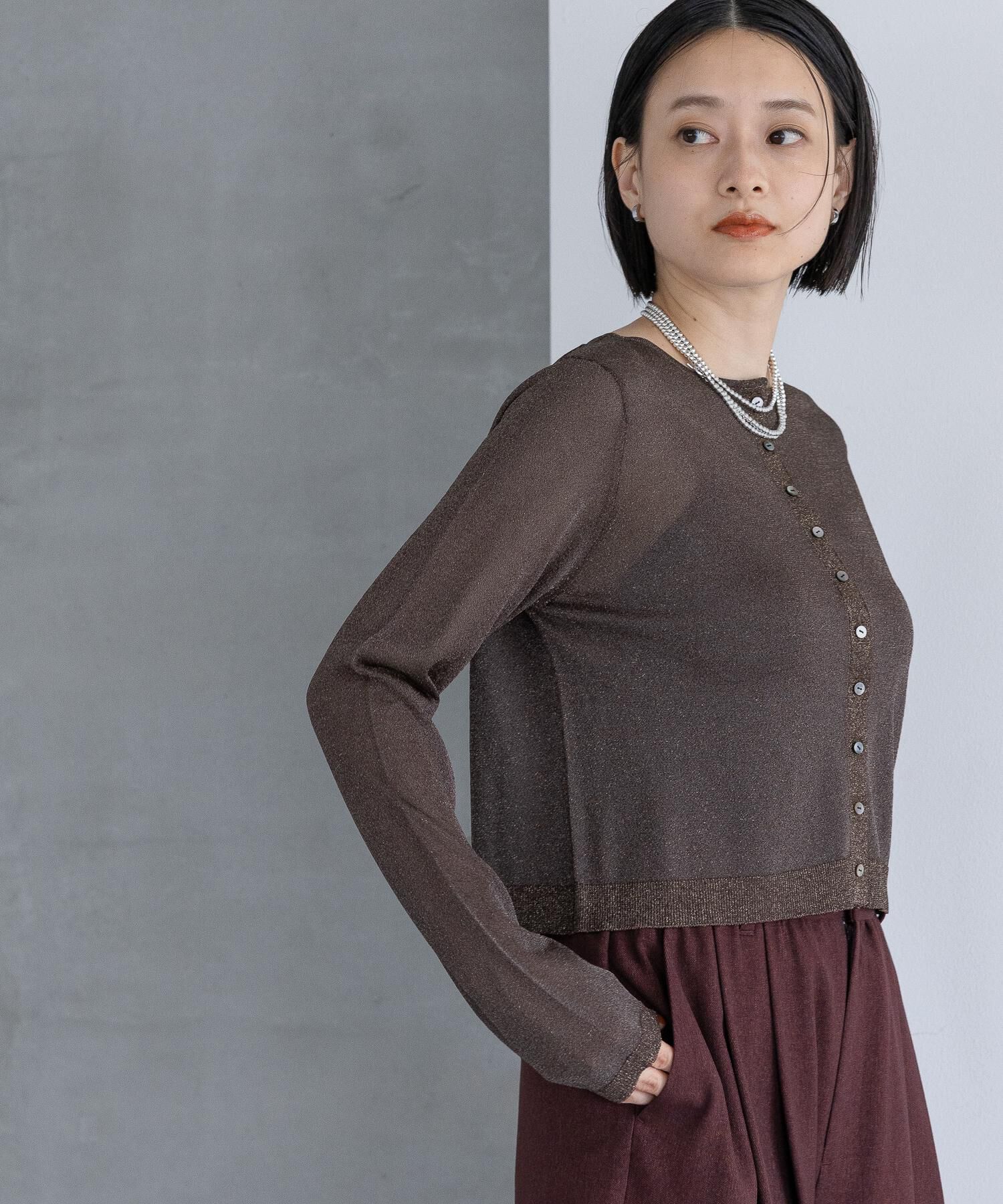 A part by 「ラメシアークルーカーディガン」|ニット・セーター|