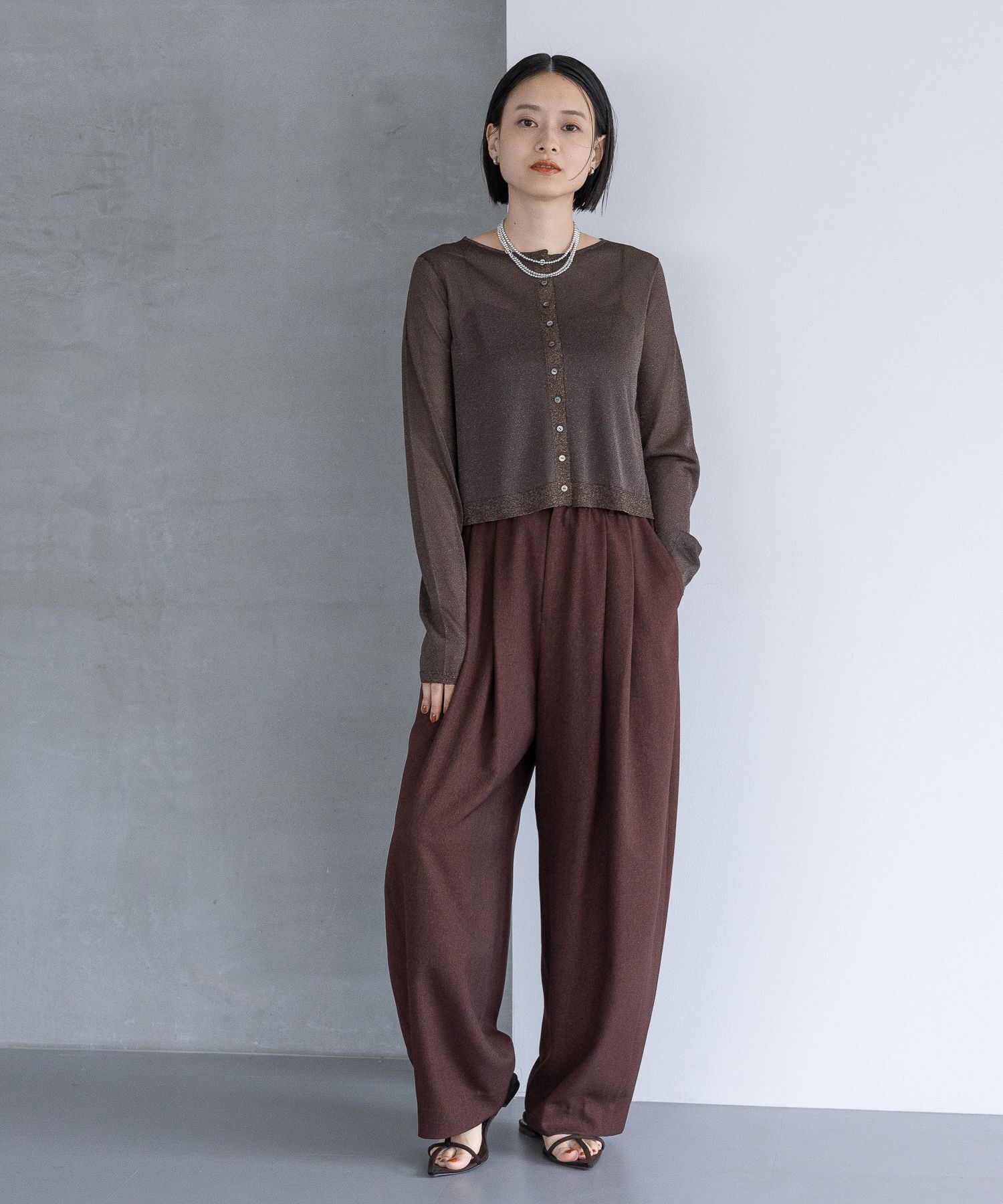 A part by 「ラメシアークルーカーディガン」|ニット・セーター|