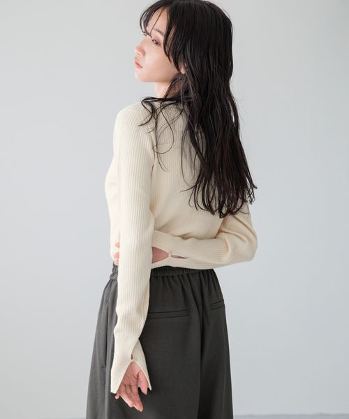 LOWRYS FARM「ハイショクフレアスリーブＬＳ」|ニット・セーター|