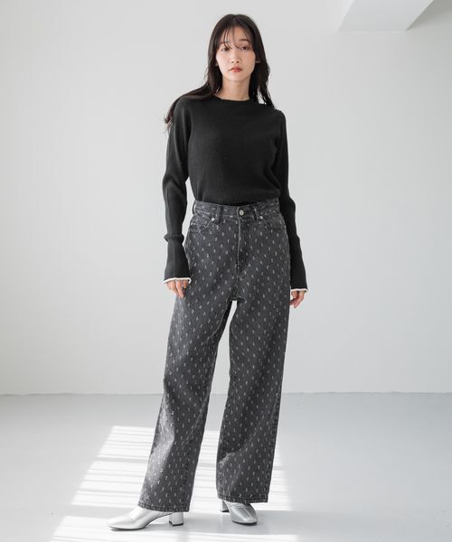 LOWRYS FARM「ハイショクフレアスリーブＬＳ」|ニット・セーター|