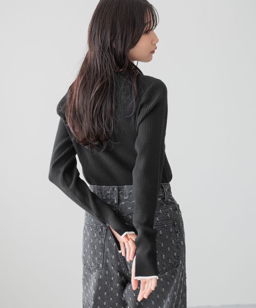 LOWRYS FARM「ハイショクフレアスリーブＬＳ」|ニット・セーター|