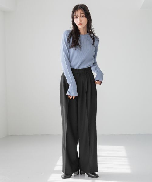 LOWRYS FARM「ハイショクフレアスリーブＬＳ」|ニット・セーター|