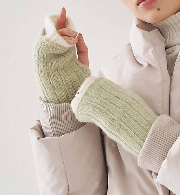 collex「メリノウール アルパカ 2WAY フィンガーレスグローブ 手袋」|手袋|グリーン系その他1