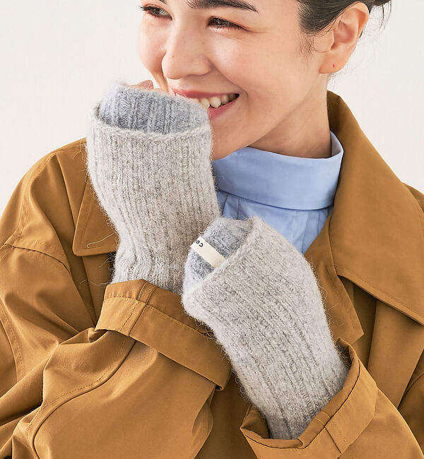 collex「メリノウール アルパカ 2WAY フィンガーレスグローブ 手袋」|手袋|ブルーグレー