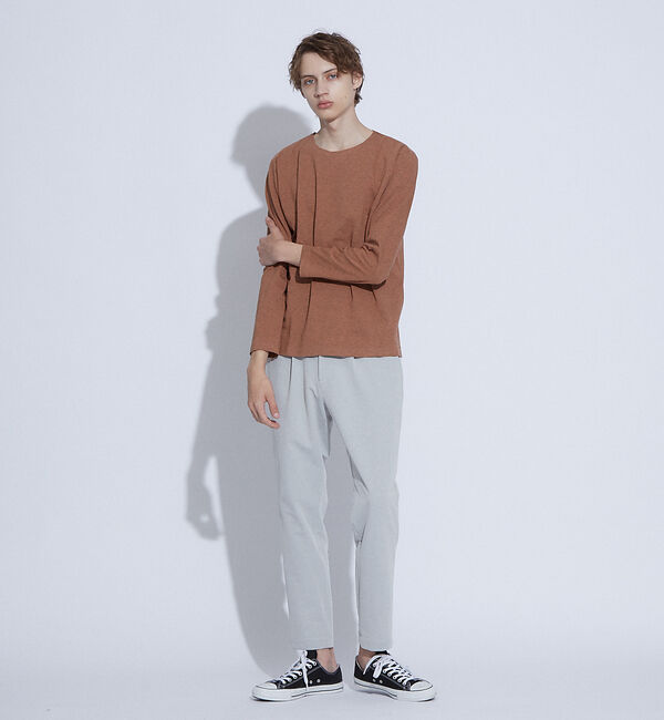 ABAHOUSE「【ノンストレス】 圧着クルーロングＴシャツ」|Tシャツ・カットソー|