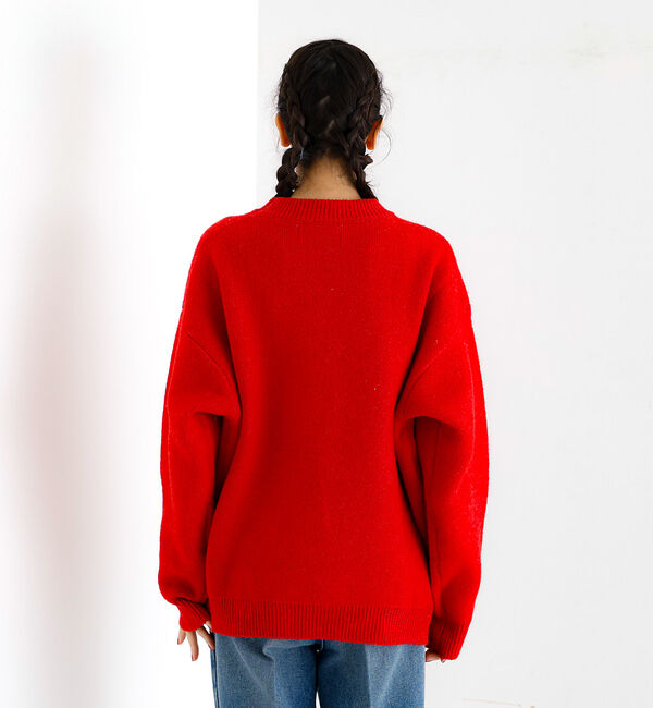 ABAHOUSE「【Revo.レボ】ワンポイントハートステッチルーズニット/ユニセックス/TH-3」|ニット・セーター|