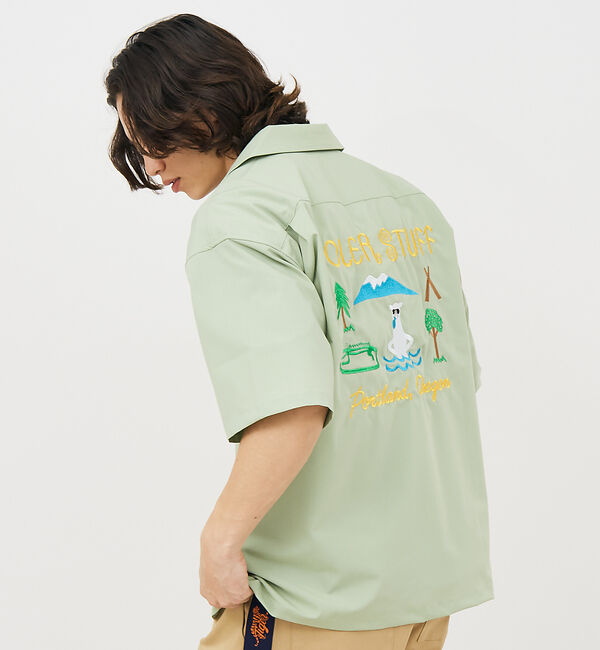 ABAHOUSE「【POLeR/ポーラー】TOURIST SHIRT/スーベニア/ボーリング/6分」|シャツ・ブラウス|セージグリーン