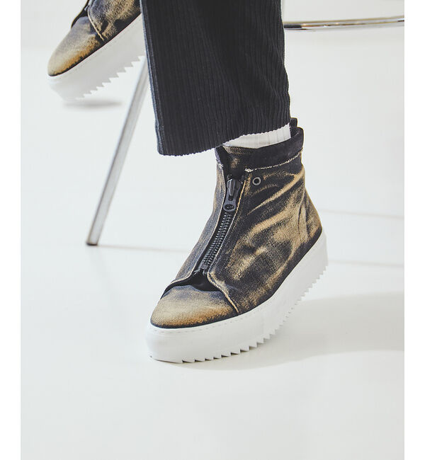 alfredoBANNISTER「【デニム】センタージップ ハイカットスニーカー」|スニーカー|ブラック