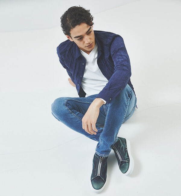 alfredoBANNISTER「【デニム】センタージップ ハイカットスニーカー」|スニーカー|