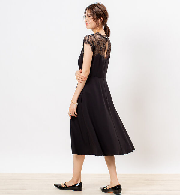 Rouge vif「【FLICKA】レースコンビフレンチスリーブワンピース」|ワンピース|