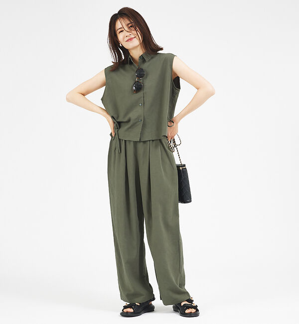 abahouse mavie「【セットアップ対応】レーヨンリネンワイドパンツ」|その他|