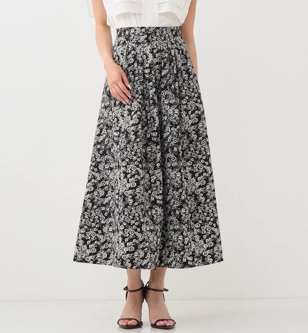 TIARA「ヴィンテージフラワープリントスカート」|スカート|ブラック